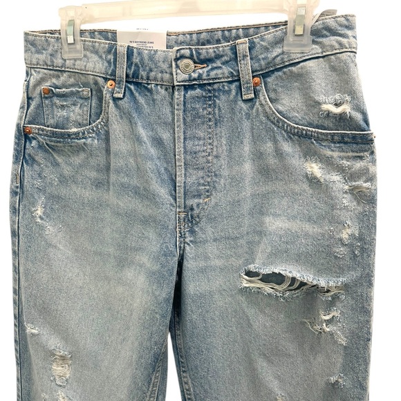 H&M & Denim 90’s Boyfriend Hi Rise Loose Fit Torn Denim Size 4 - Picture 2 of 13